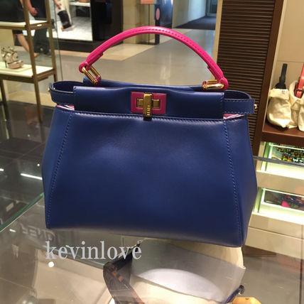 新色！FENDI☆フェンディ コピー ピーカブー ミニマルチ２way ネイビー＋ピンク 6120513